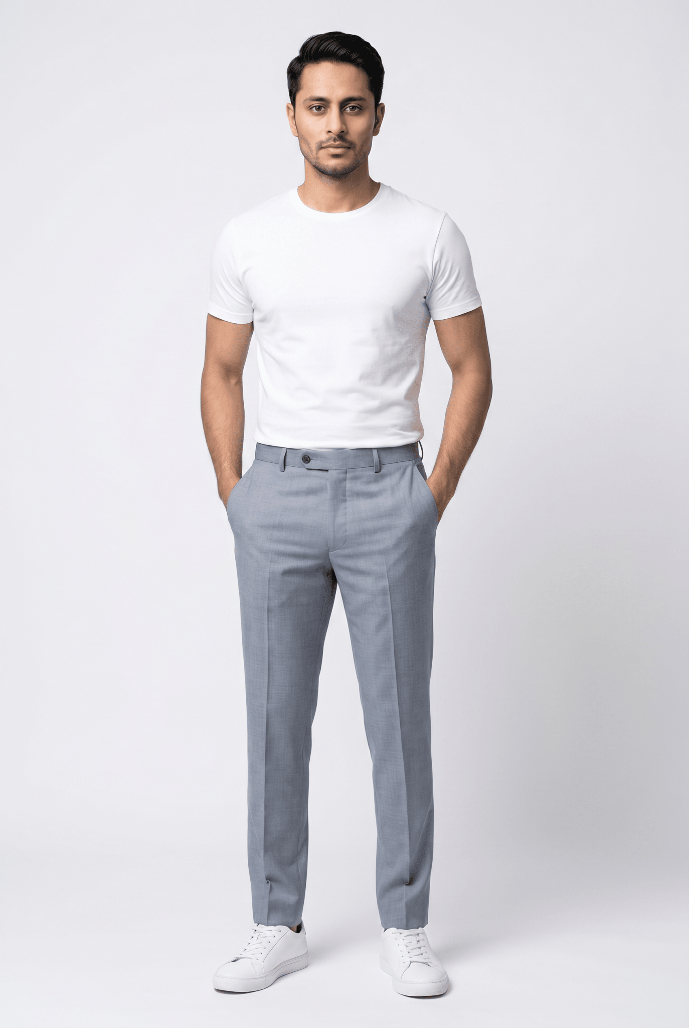 Cut tailored, not tight — Men's Light Grey Formal Dress Pants