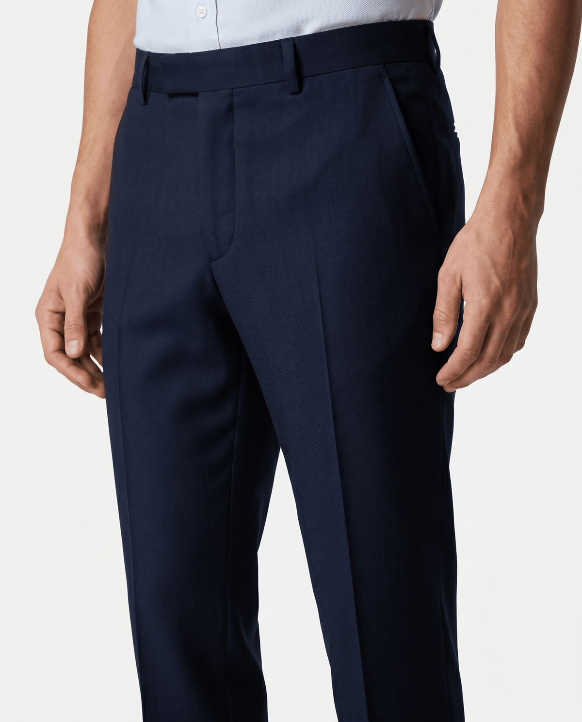 Built to hold its line — Men's Navy Blue Formal Dress Pants