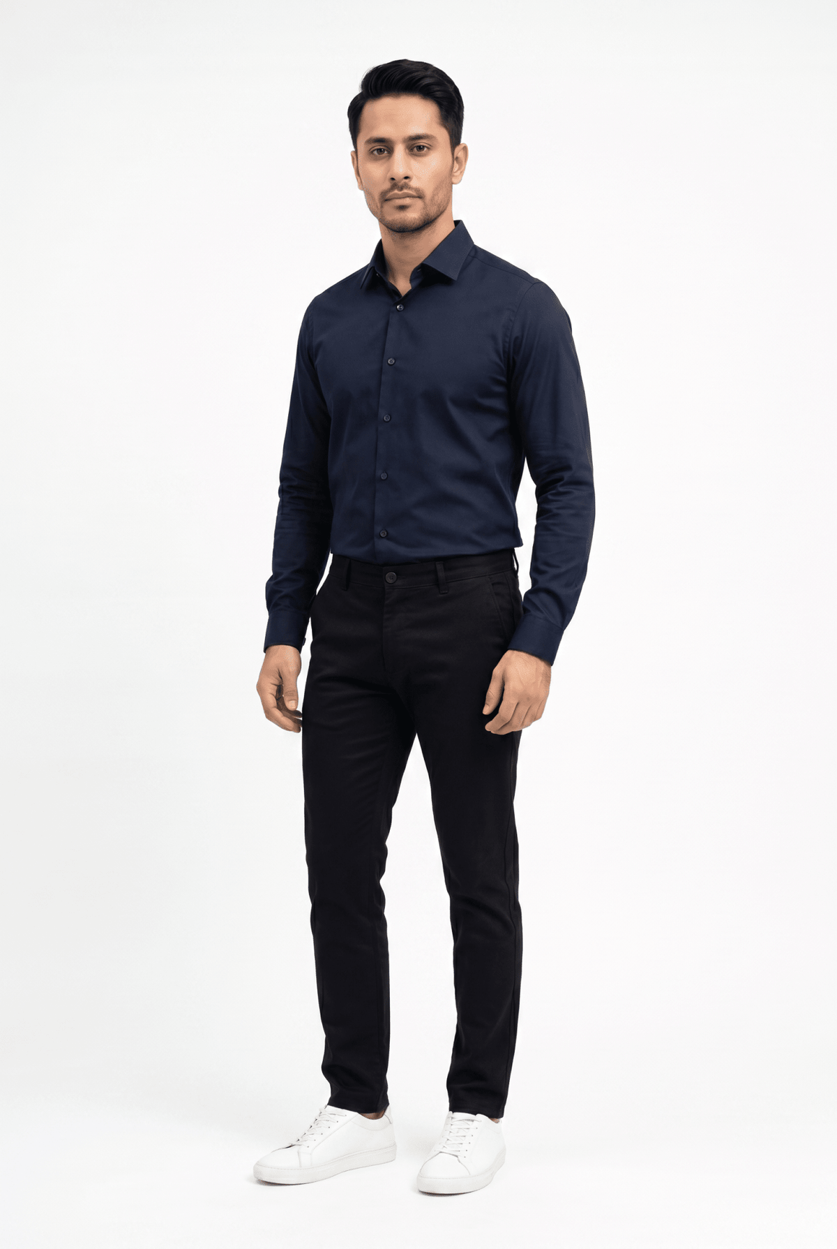 Men's Navy Blue Formal Shirt – Executive Series - Garderobe Clothing USAGRB-FRM-NBL-S