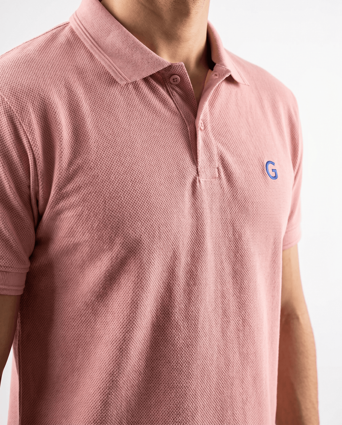 Built to hold its line — Men's Peach Popcorn Polo