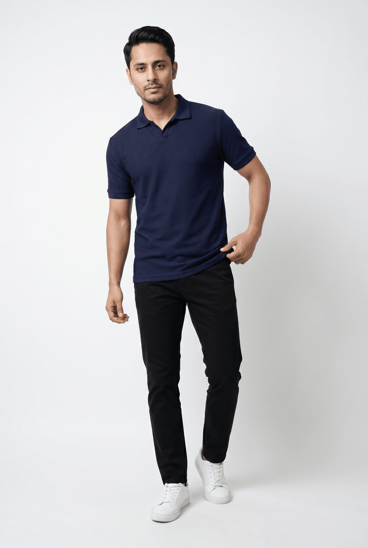 From the office to the evening — Men's Regal Navy Knitted Polo