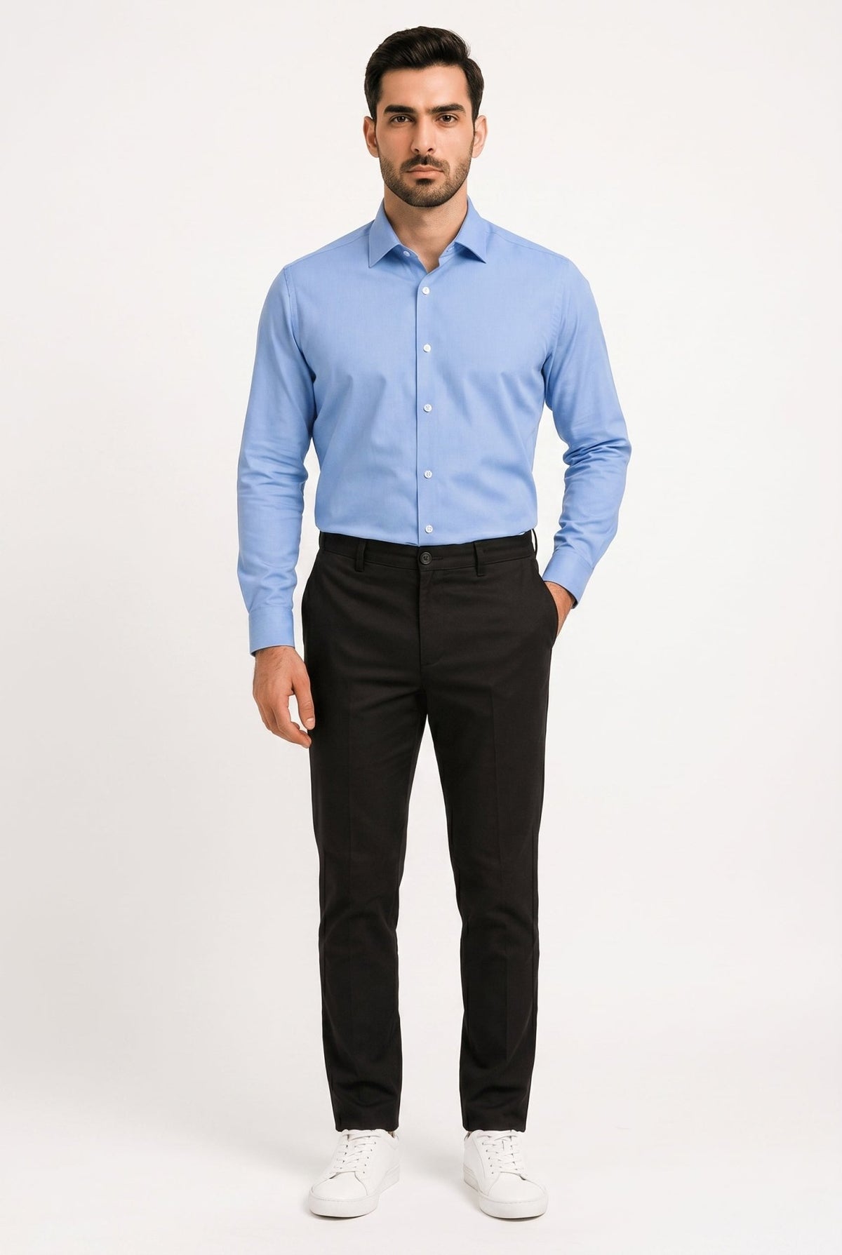 Built to hold its line — Men's Royal Blue Formal Shirt – Executive Series