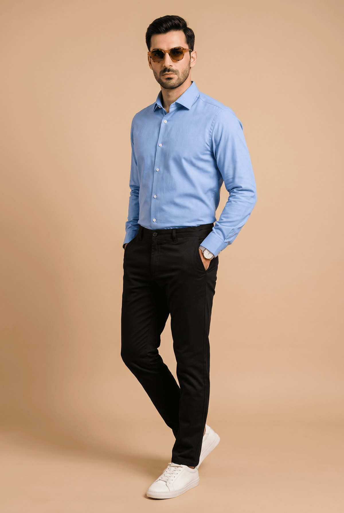 Cut tailored, not tight — Men's Royal Blue Formal Shirt – Executive Series