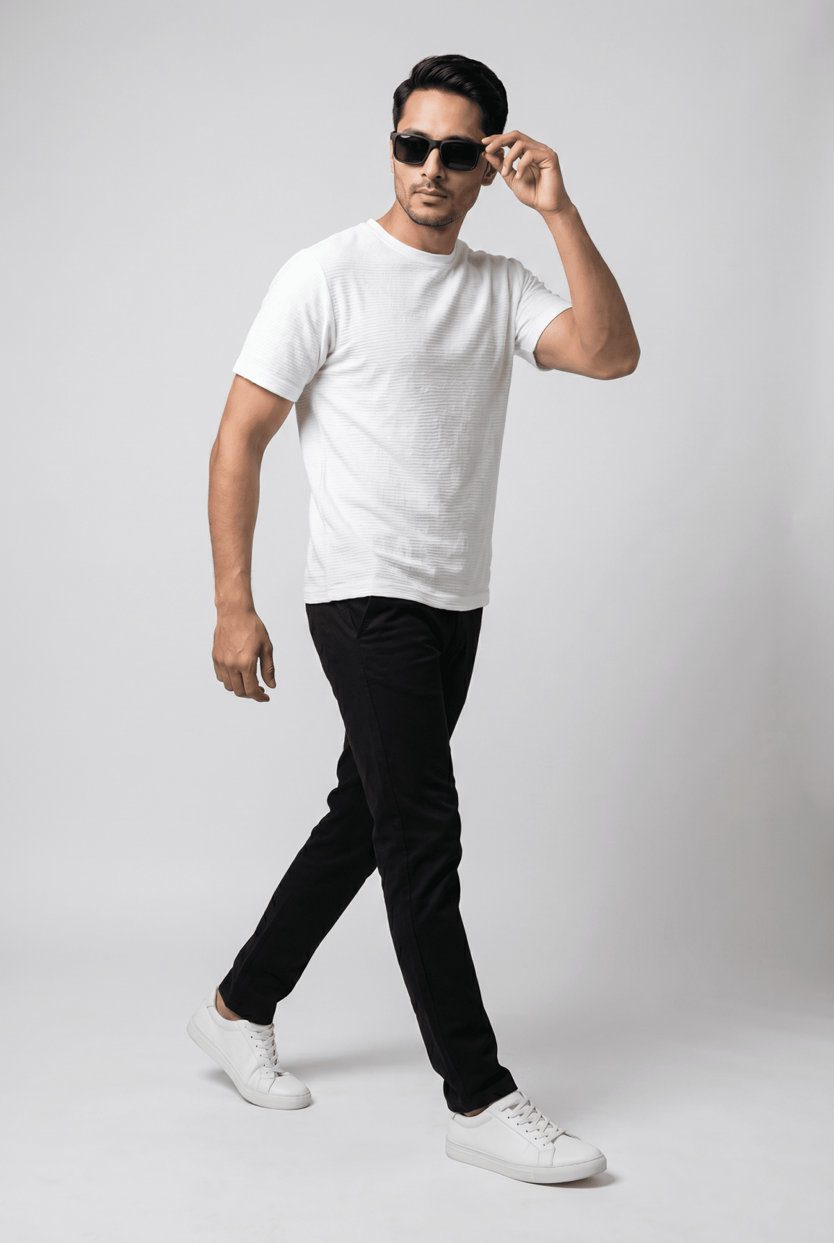 Considered fabric, premium hand-feel — Men's White Knitted Tee