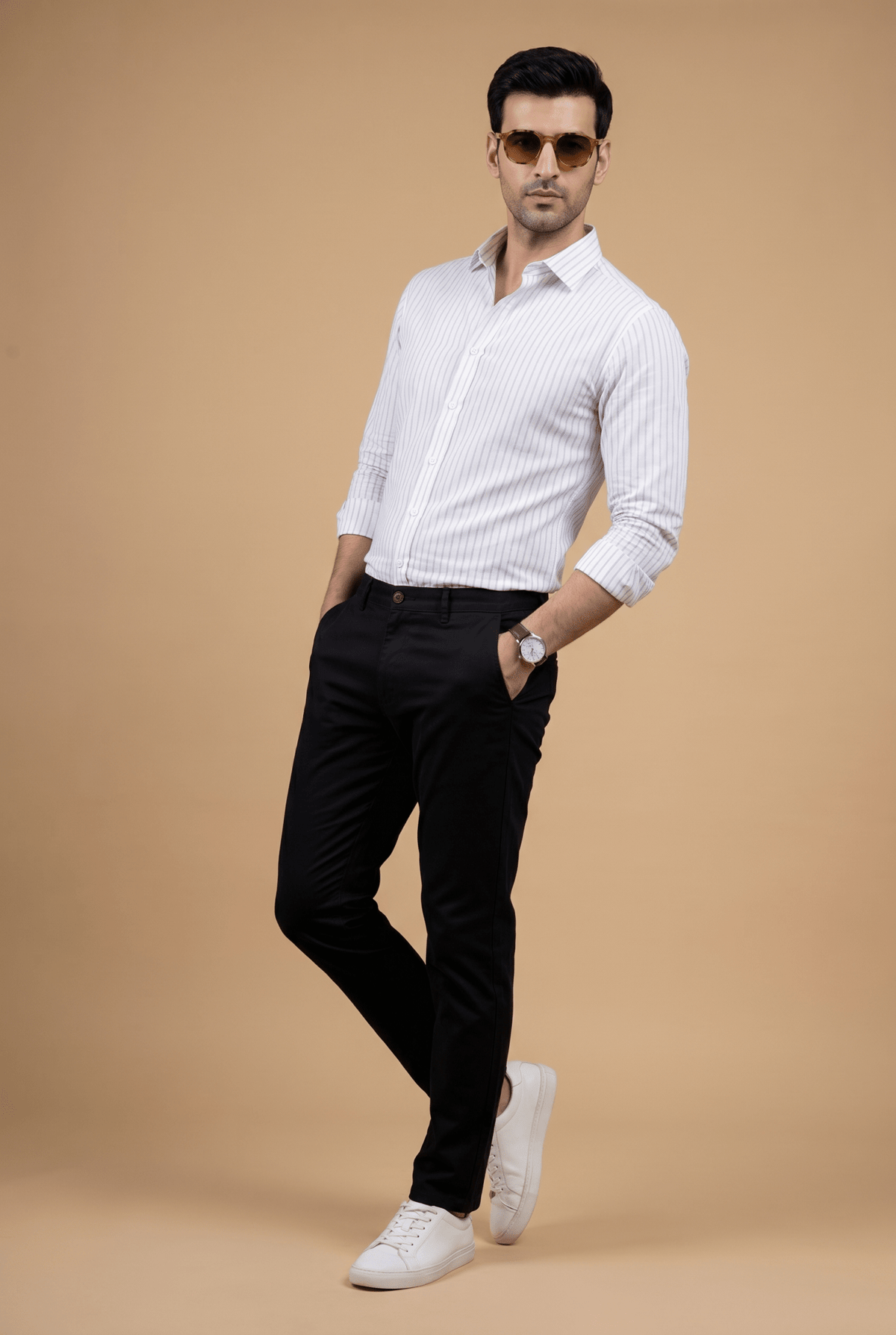 Cut tailored, not tight — Men's White Lining Shirt