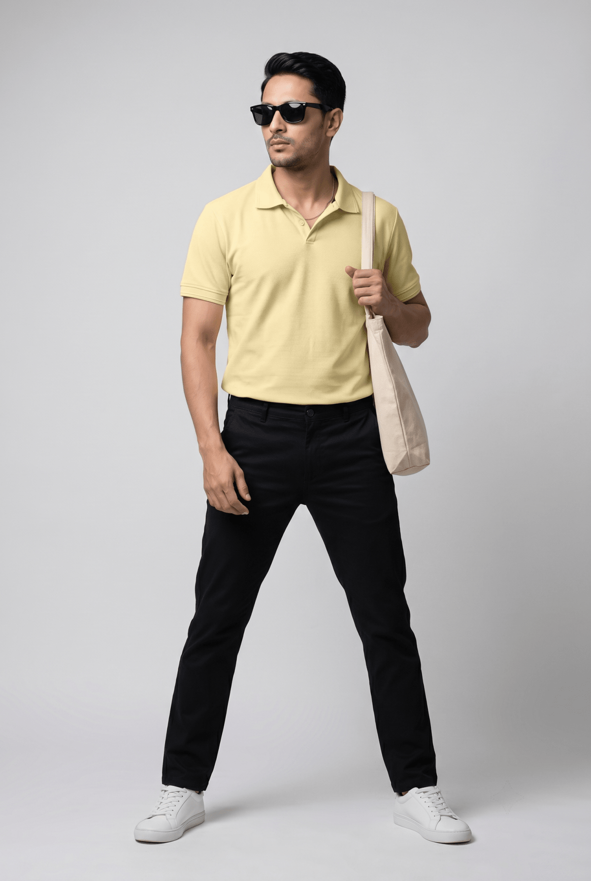 From the office to the evening — Men's Yellow Popcorn Polo