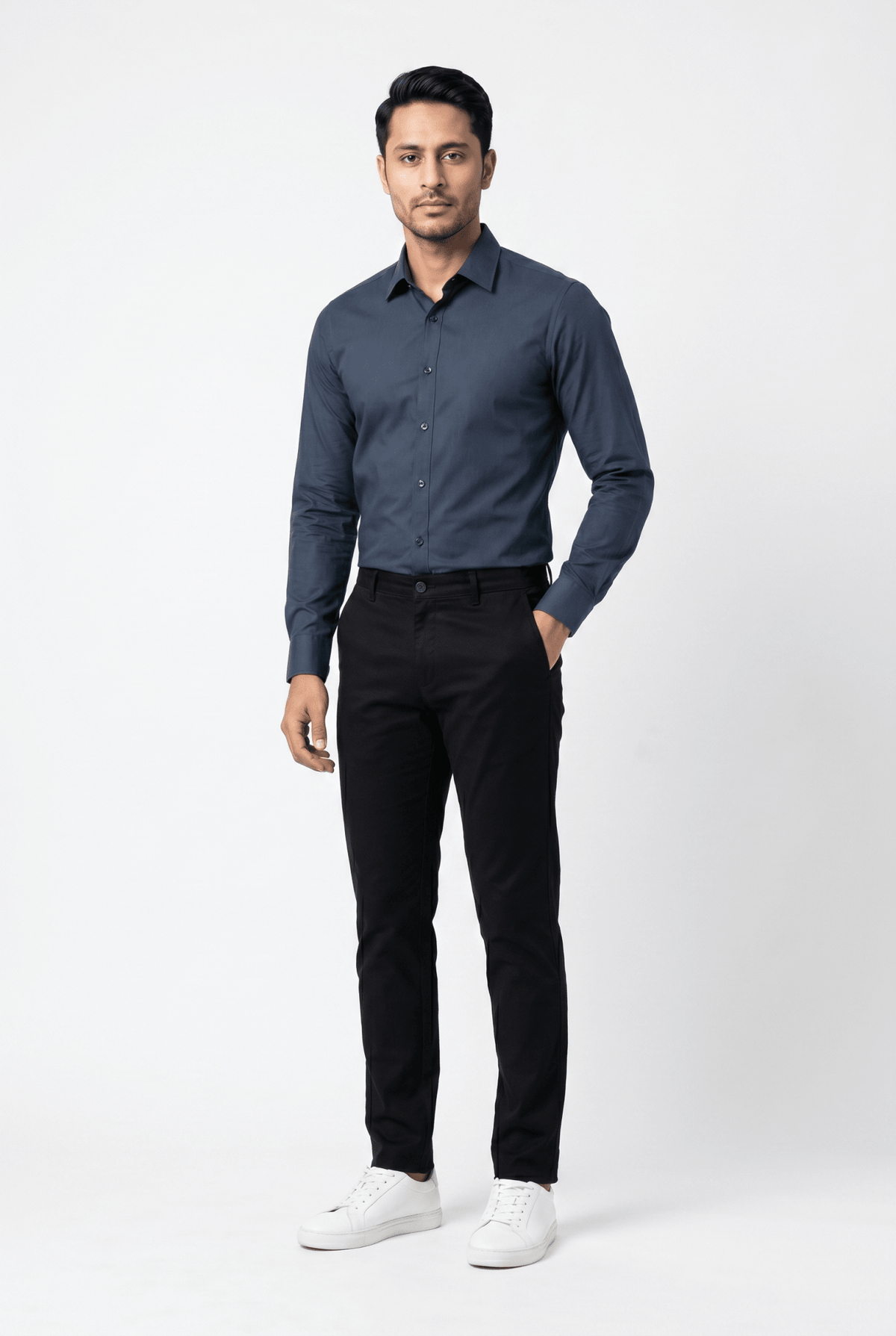 Men's Zinc Blue Formal Shirt – Executive Series - Garderobe Clothing USAGRB-FRM-ZBL-S
