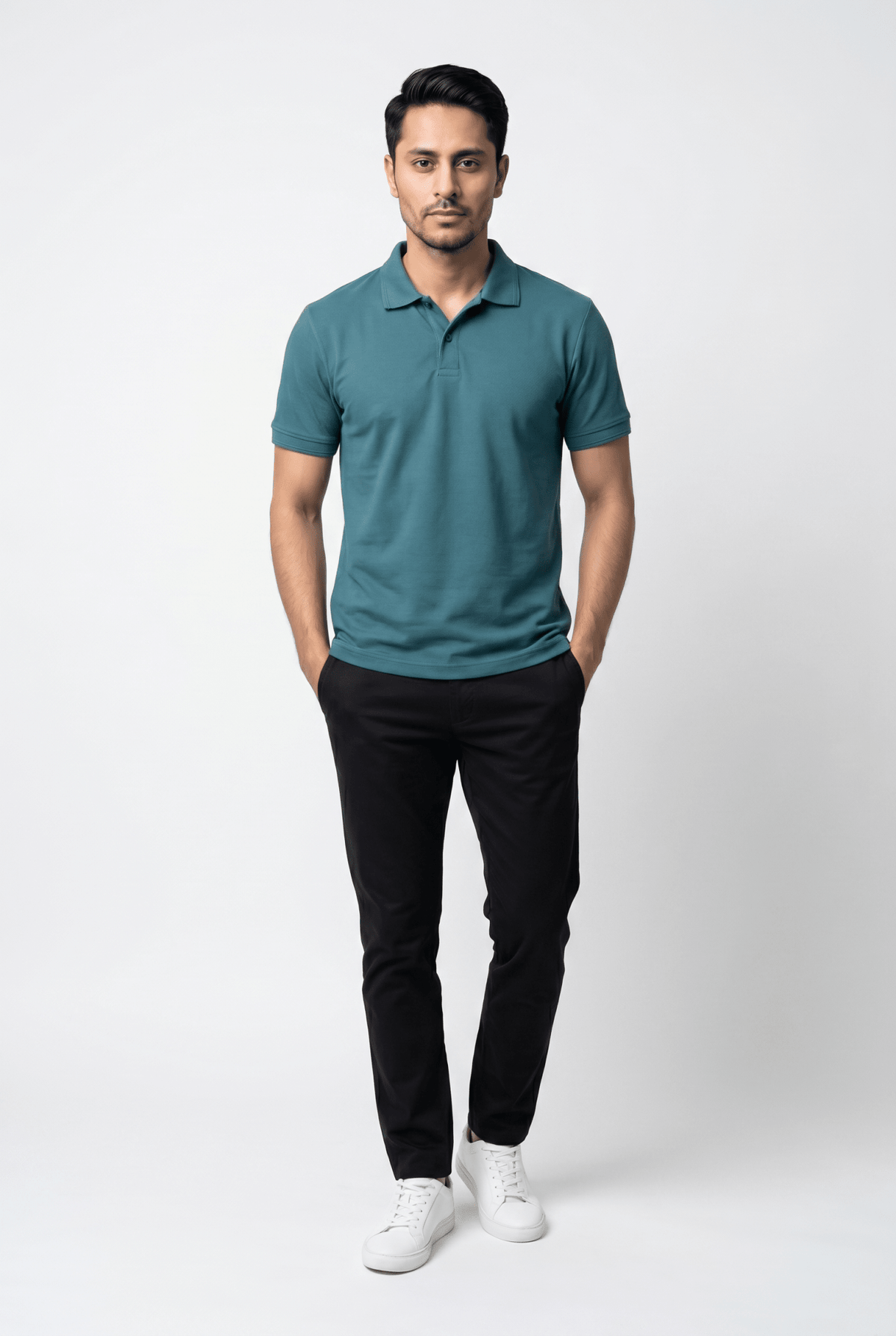 Men's Zinc Popcorn Polo - Garderobe Clothing USAGRB-POP-ZNC-S