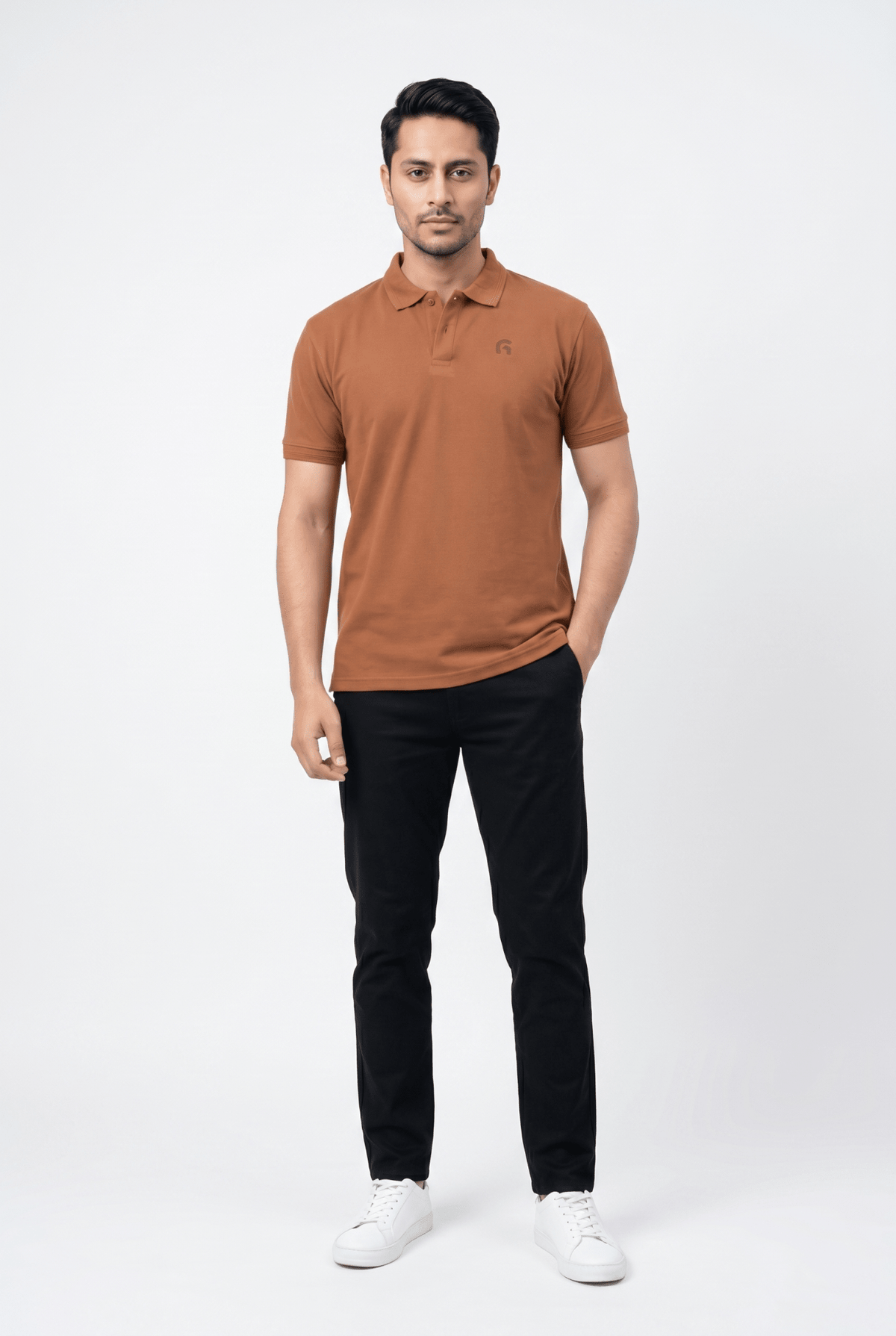 Mustered Brown Polo Shirt - Garderobe Clothing USA