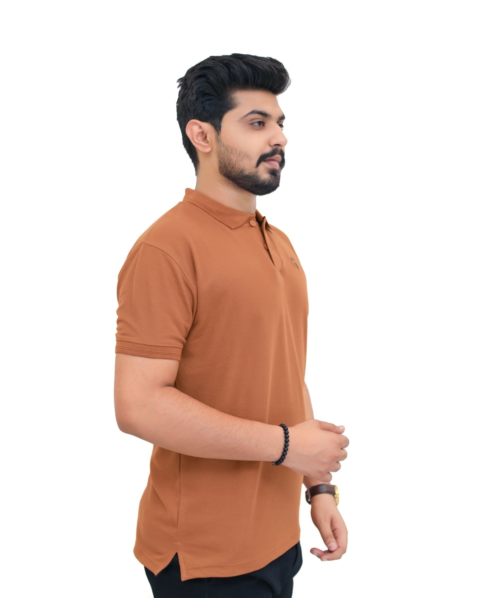 Mustered Brown Polo Shirt - Garderobe Clothing USA