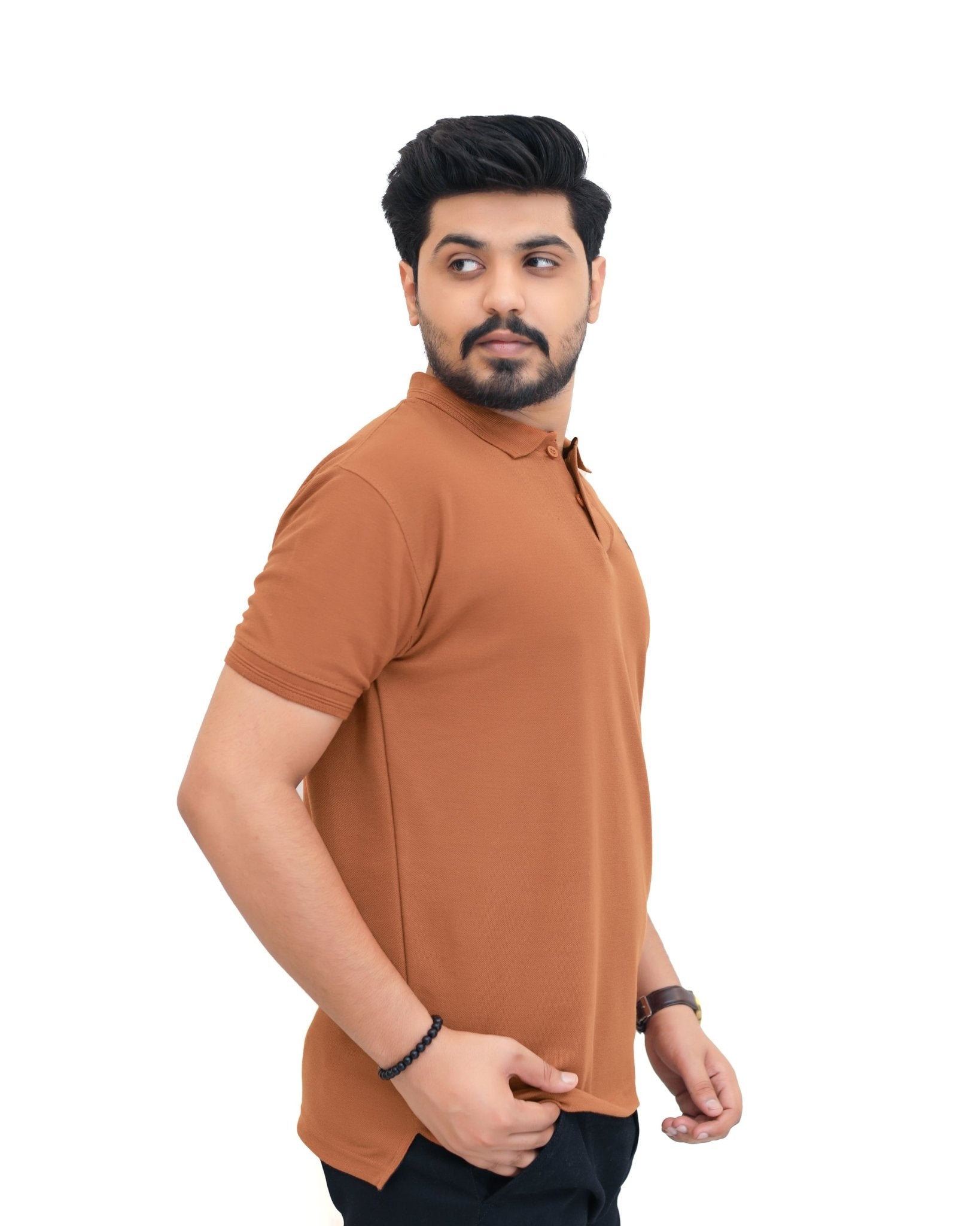 Mustered Brown Polo Shirt - Garderobe Clothing USA