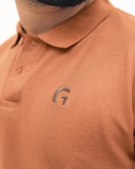 Mustered Brown Polo Shirt - Garderobe Clothing USA