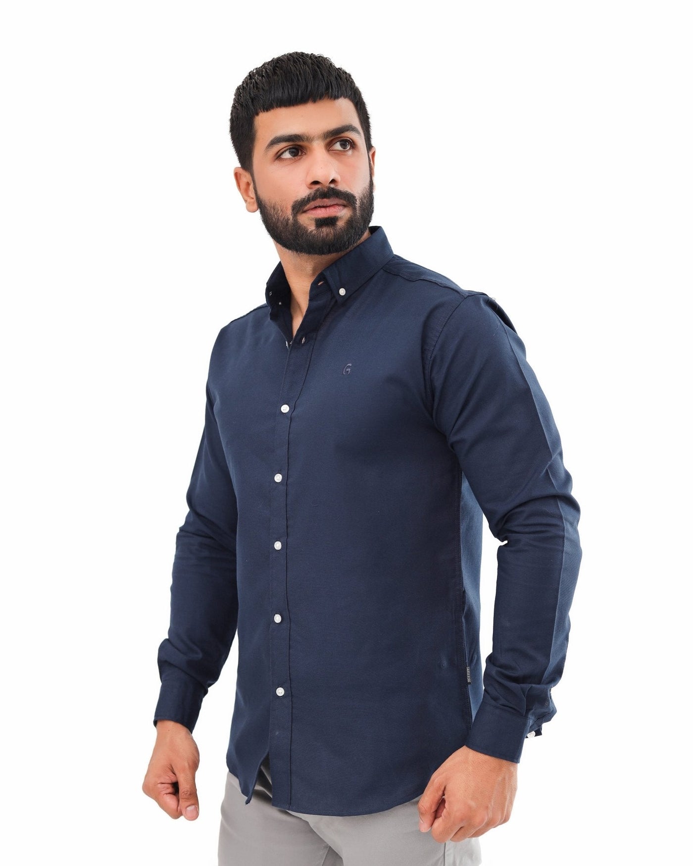 Cut tailored, not tight — Navy Blue Casual Shirt