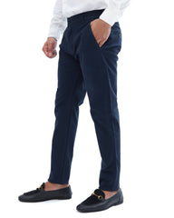 Navy Blue Cotton Pant - Garderobe Clothing USANBC - 001