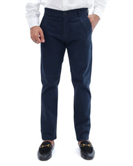 Navy Blue Cotton Pant - Garderobe Clothing USANBC - 001