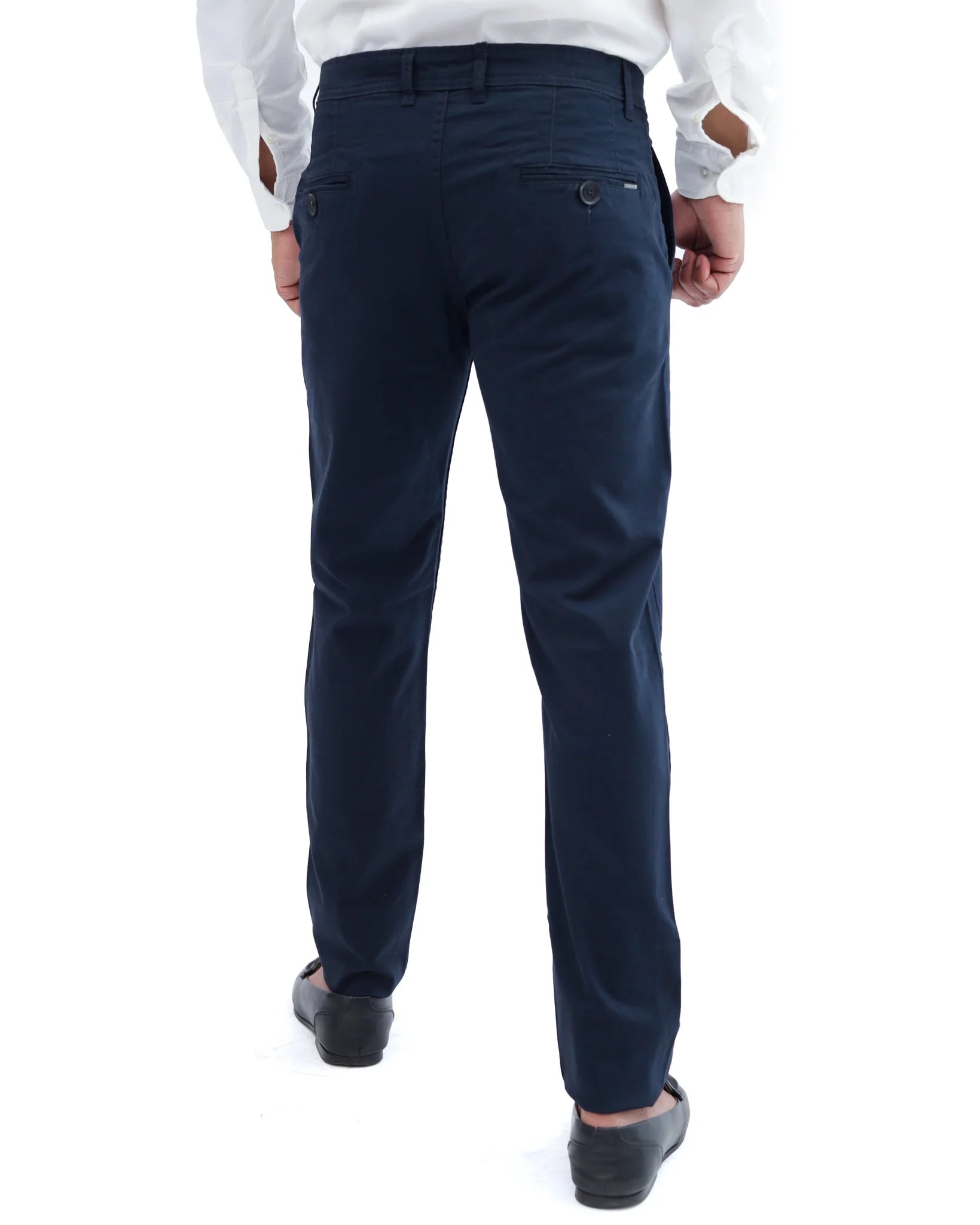 Navy Blue Cotton Pant - Garderobe Clothing USANBC - 001