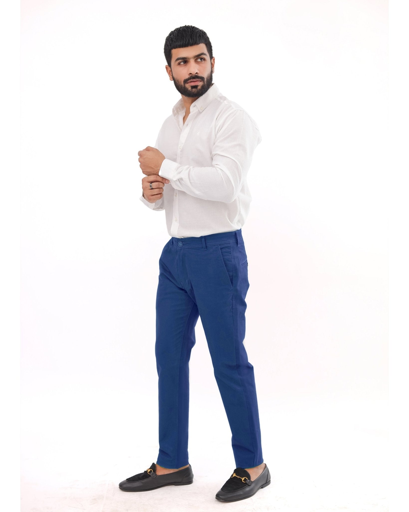 Sky Blue Cotton Pant - Garderobe Clothing USASKL - 002