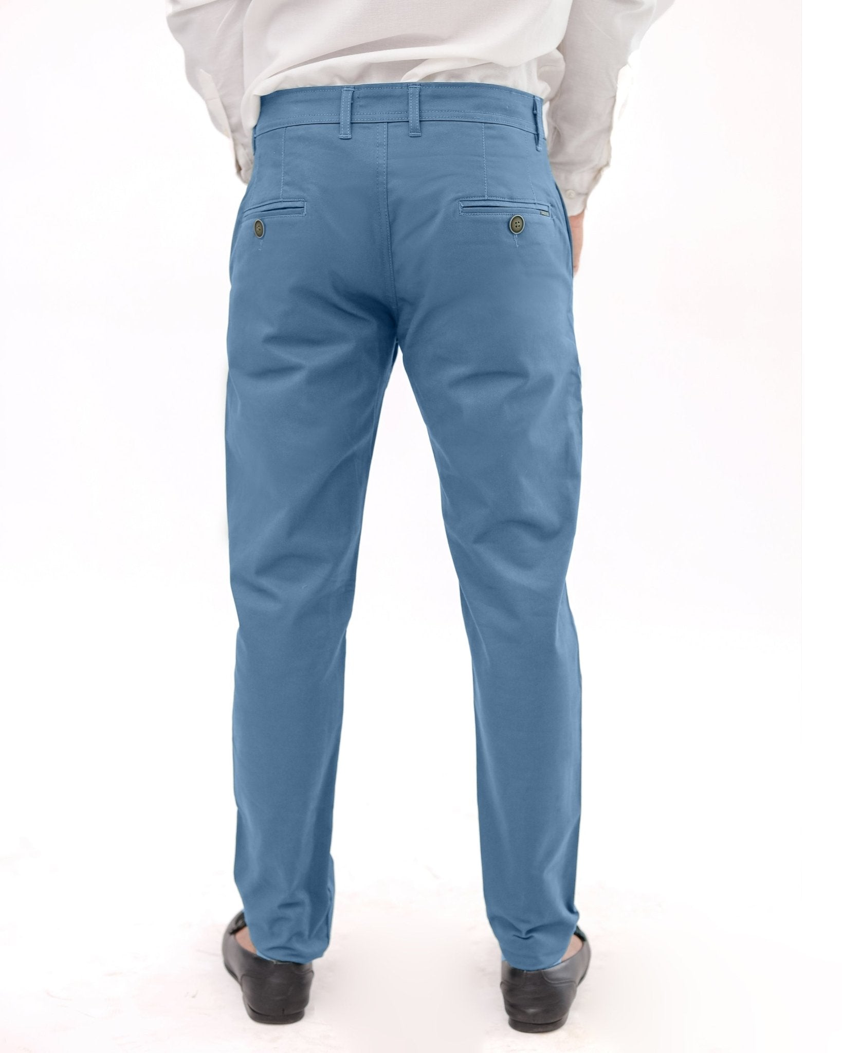 Slate Blue Cotton pant - Garderobe Clothing USASBC - 001