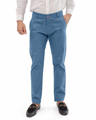 Slate Blue Cotton pant - Garderobe Clothing USASBC - 001