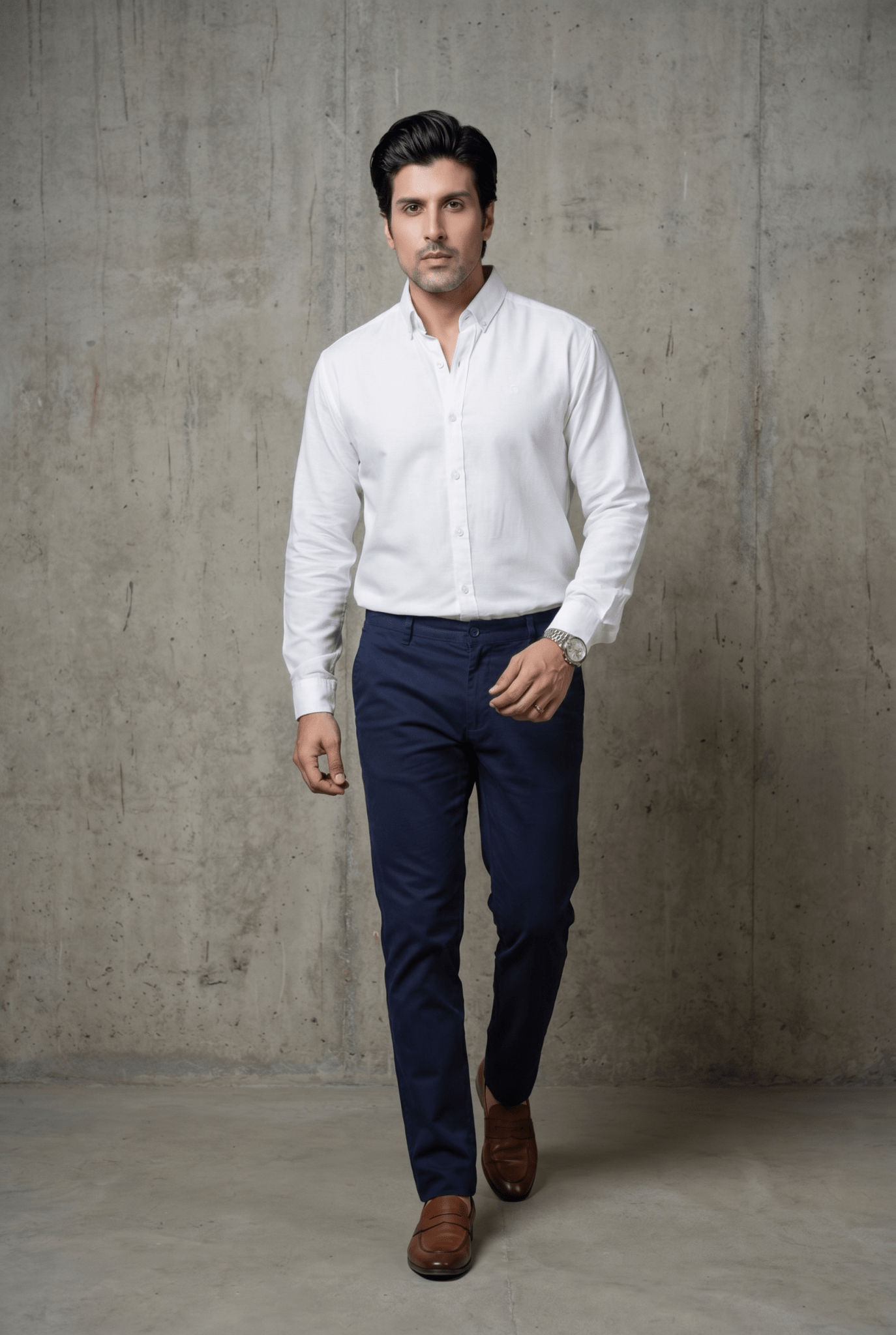 White Casual Shirt - Garderobe Clothing USAWCS-001