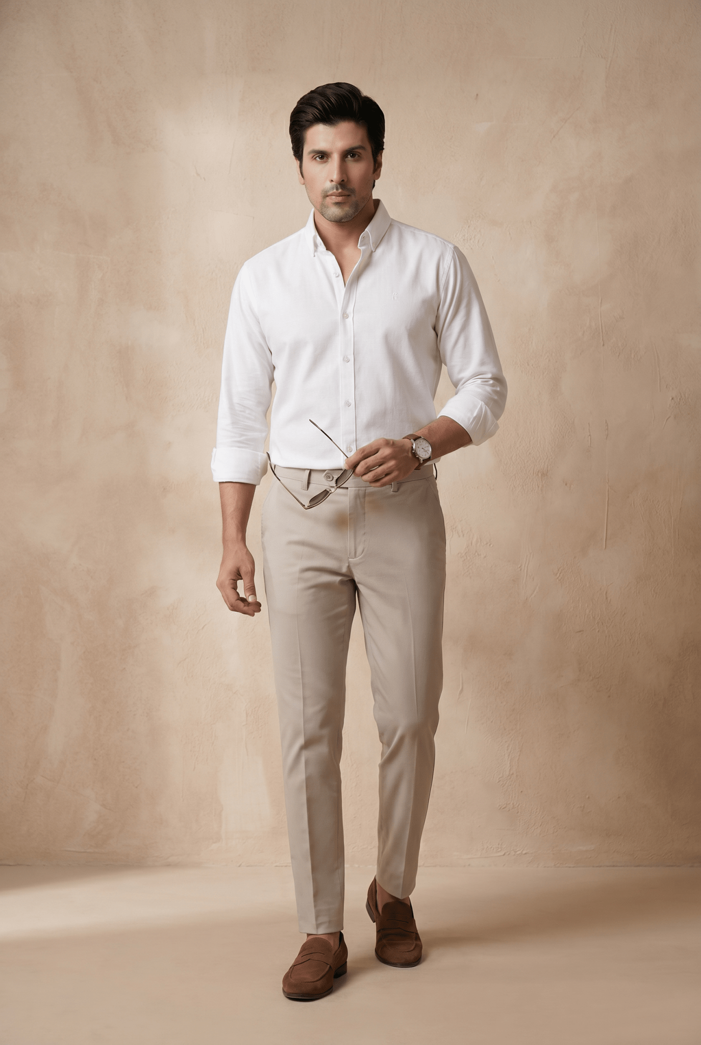 White Casual Shirt - Garderobe Clothing USAWCS-001