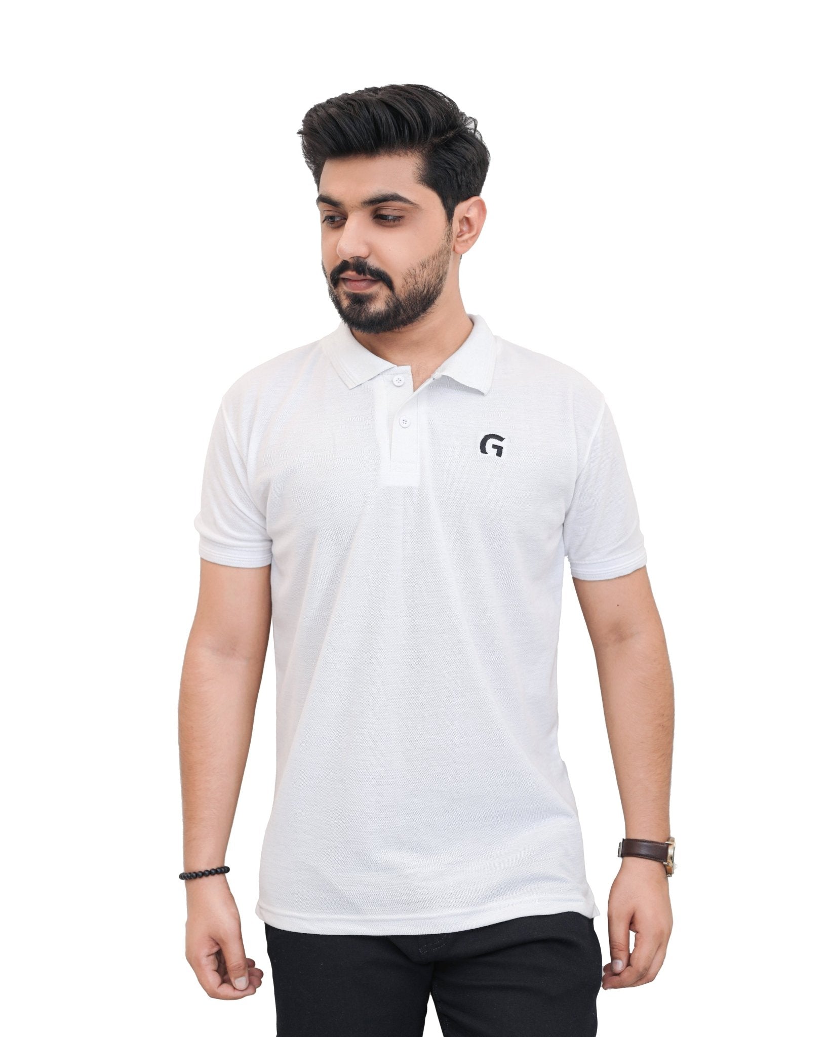 White Polo Shirt - Garderobe Clothing USA