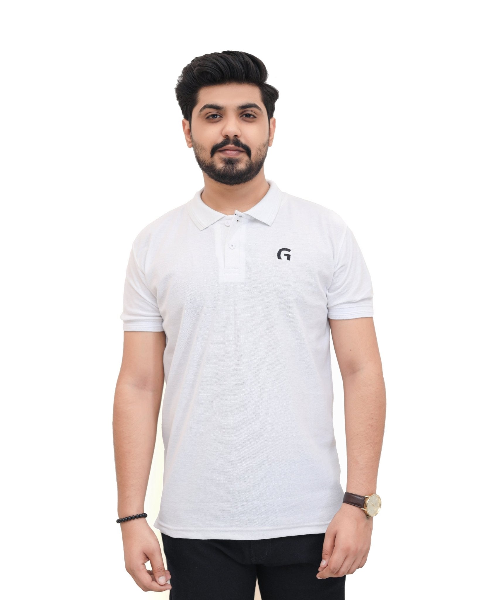 White Polo Shirt - Garderobe Clothing USA