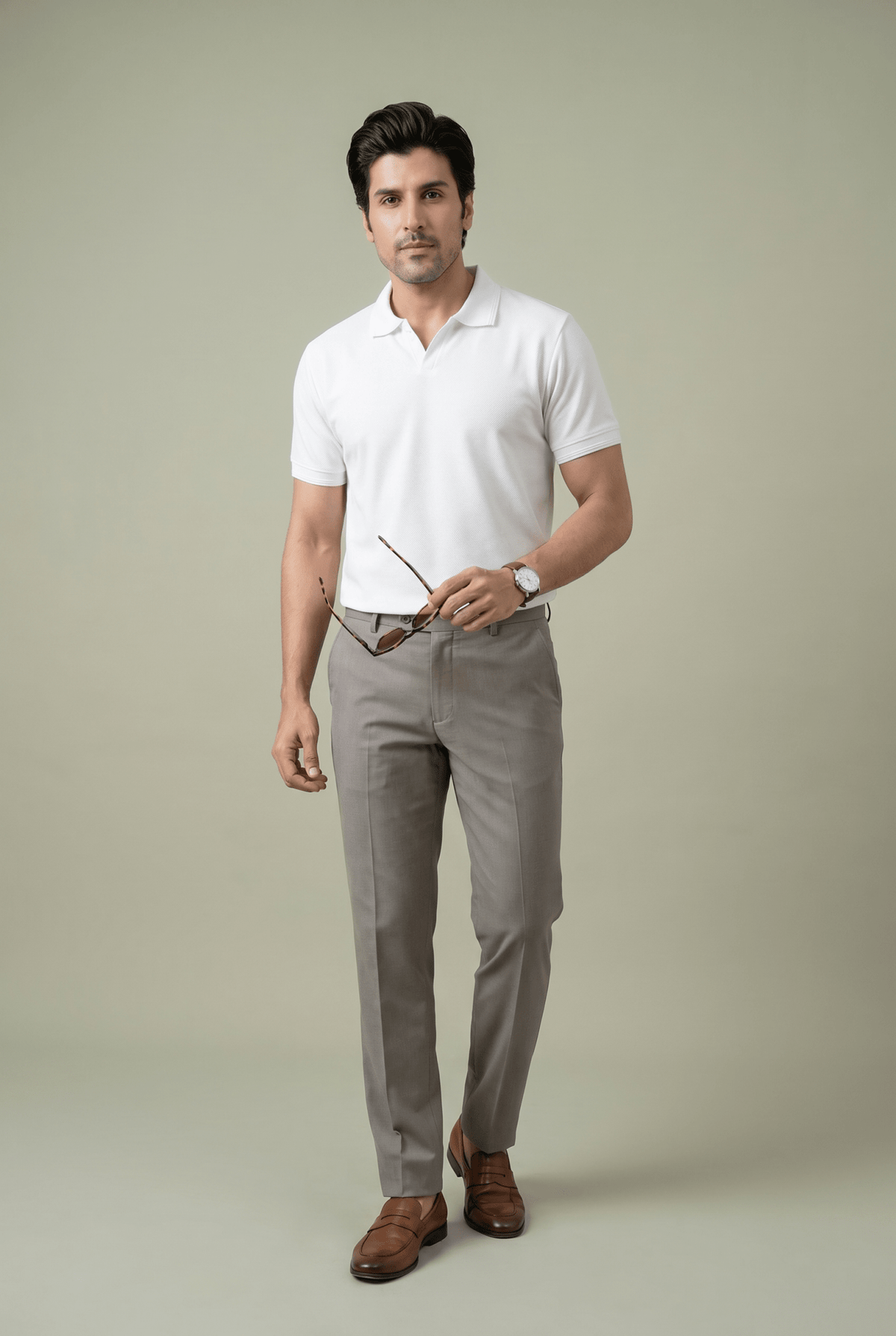 White Polo Shirt - Garderobe Clothing USA